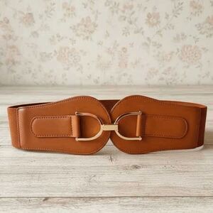 2/$21 Ladies Brown Oversized Stretch Belt (29.5 Inches)